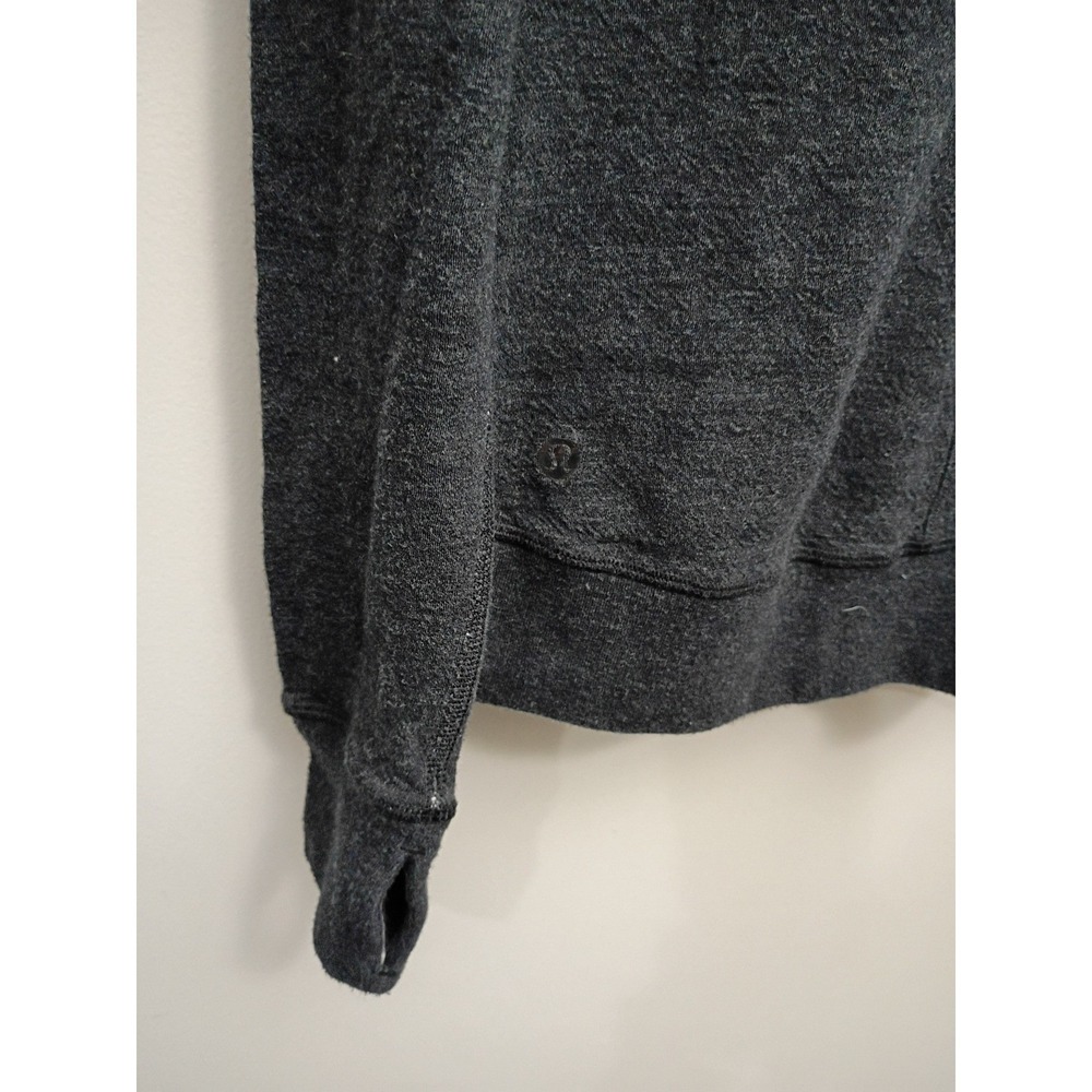 Lululemon In a Cinch Reversible Cowl Pullover Grey Striped Thumb Sweatshirt M/L - Picture 8 of 11